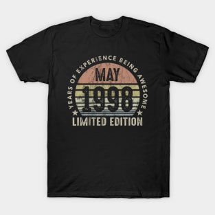 Born In May 1998 Vintage Sunset 22nd Birthday All Original T-Shirt